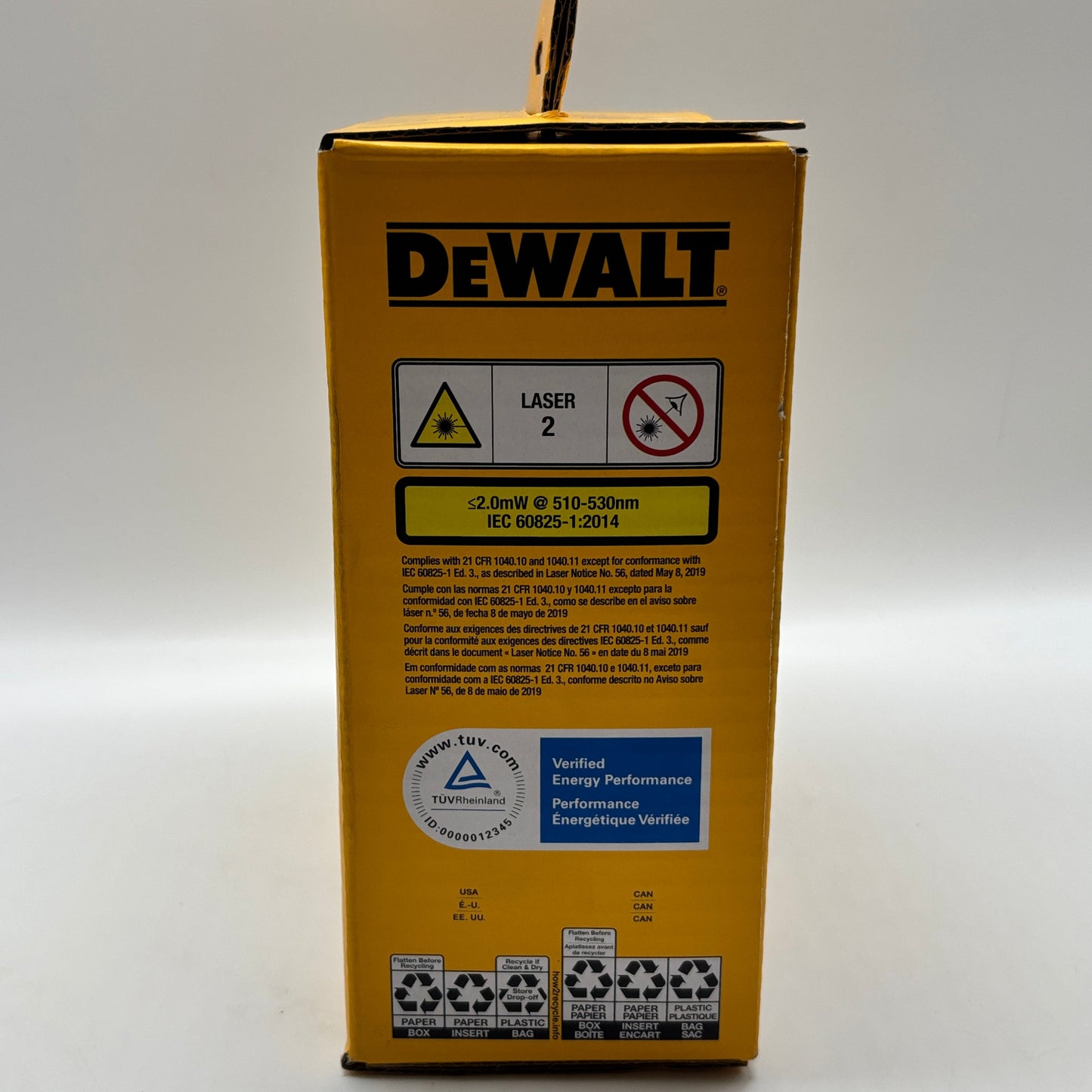 New DeWalt USB Rechargeable Green Cross Line Laser Tool DCLE14201GB