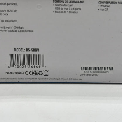 New Sabrent DS-SDNV USB-C 6-Port Docking Station With M.2 Slot