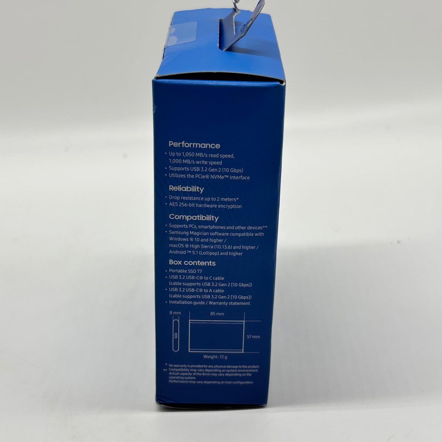 New Samsung T7 Portable 2TB SSD MU-PC2T0T