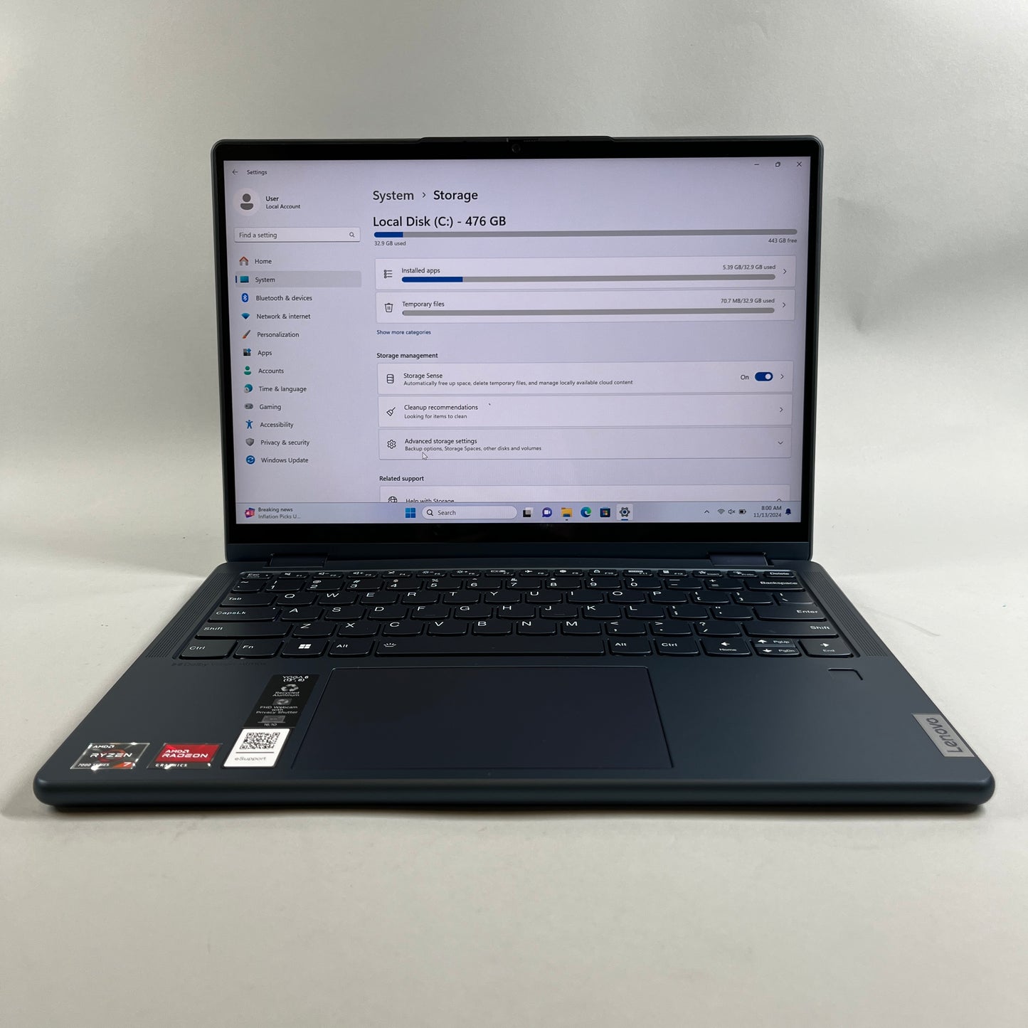 Lenovo Yoga 6 13ABR8 MPNXB3206009 13.3" Ryzen 7 7730U 2.0GHz 16GB RAM 512GB NVMe SSD