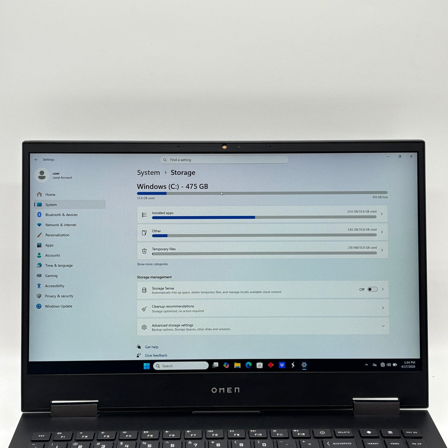 HP Omen 15-en0013dx Ryzen 7 4800H 2.9GHz 8GB RAM 512GB SSD GeForce GTX 1660 Ti