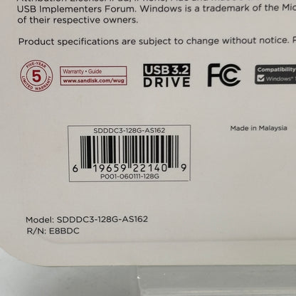 New Sandisk Ultra Dual Drive Go Type-C 128GB 2 Pack USB Drive SDDDC3-128G-AS162
