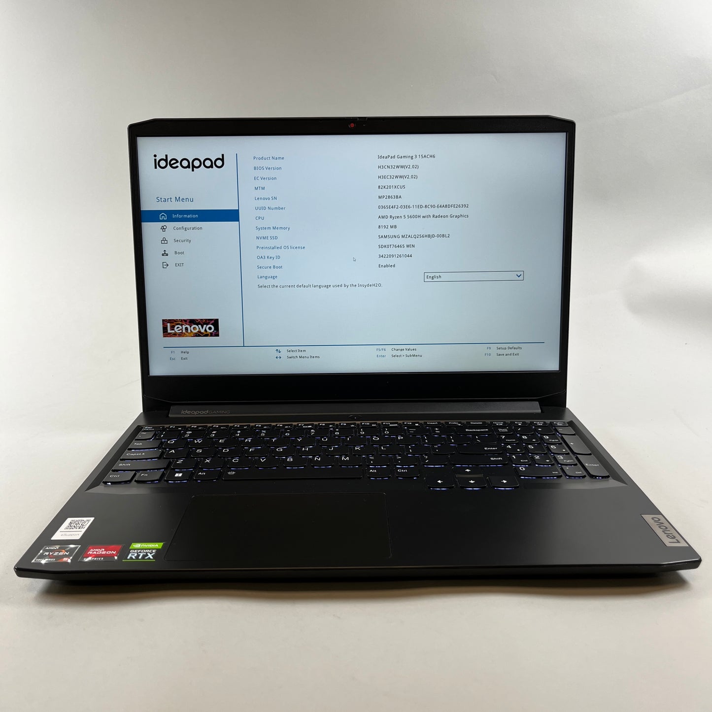 Lenovo IdeaPad Gaming 3 15.6" Ryzen 5 5600H 5.0GHz 8GB RAM 256GB SSD RTX 3050