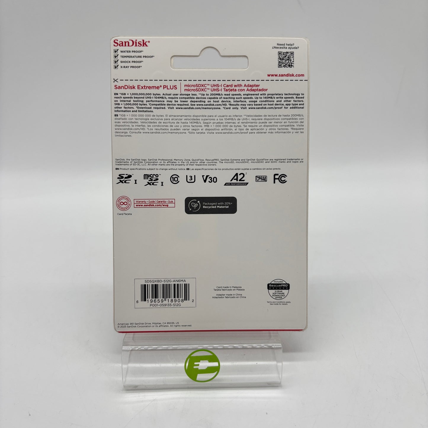 New SanDisk Extreme Plus 512GB MicroSDXC Card SDSQXBD-512G-AN6MA