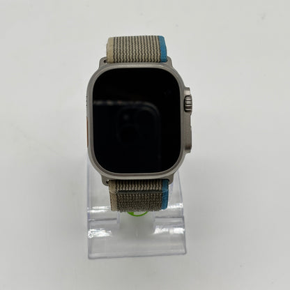 Unlocked Apple Watch Ultra 49MM Natural Titanium Tan/Blue Trail Band MQF33LL/A
