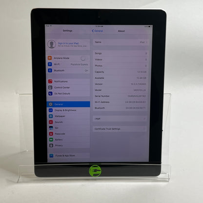 WiFi Only Apple iPad 4th Gen 16GB 10.3.3 Silver A1458