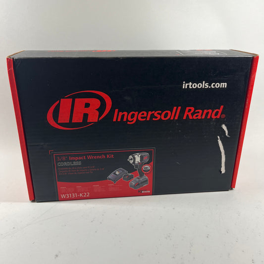 New Ingersoll Rand W3131-K22 20v 3/8" Impact Wrench Kit