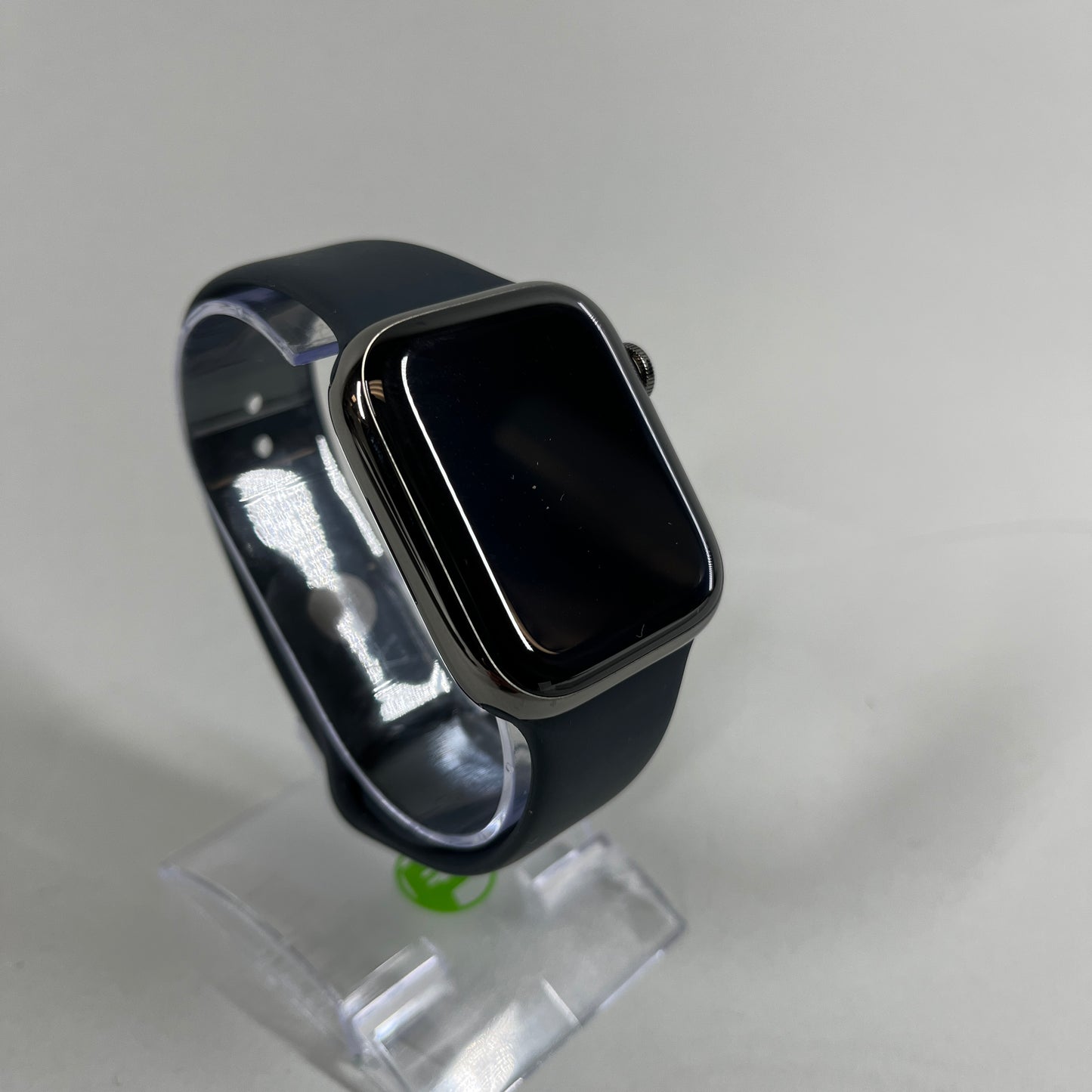 Factory Unlocked Apple Watch Series 9 45mm Midnight Stainless Steel Midnight Sport Band MRMW3LW/A