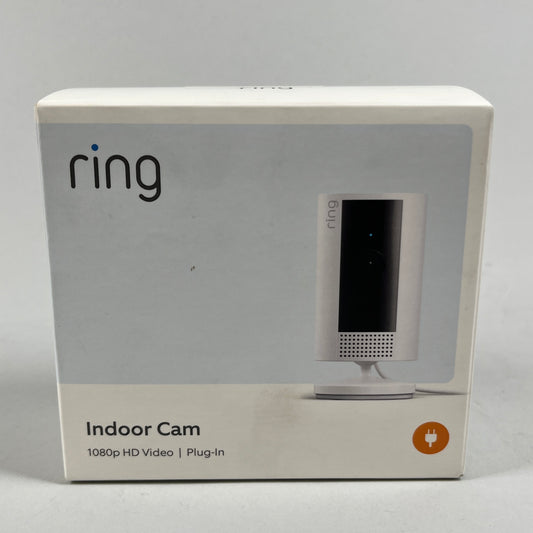 New Ring Battery Doorbell and Indoor Cam Smart Security Camera Black/White 10-210178-20