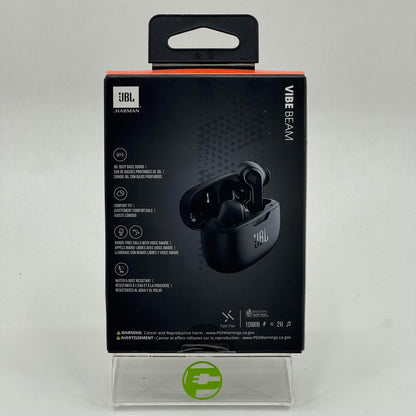 New JBL Vibe Beam Smart Ambient Wireless Earbuds Black JBLVBEAMBLKAM