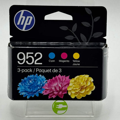 New HP 952 3-pack N9K27AN#140 Yellow, Cyan and Magenta Ink Cartridge