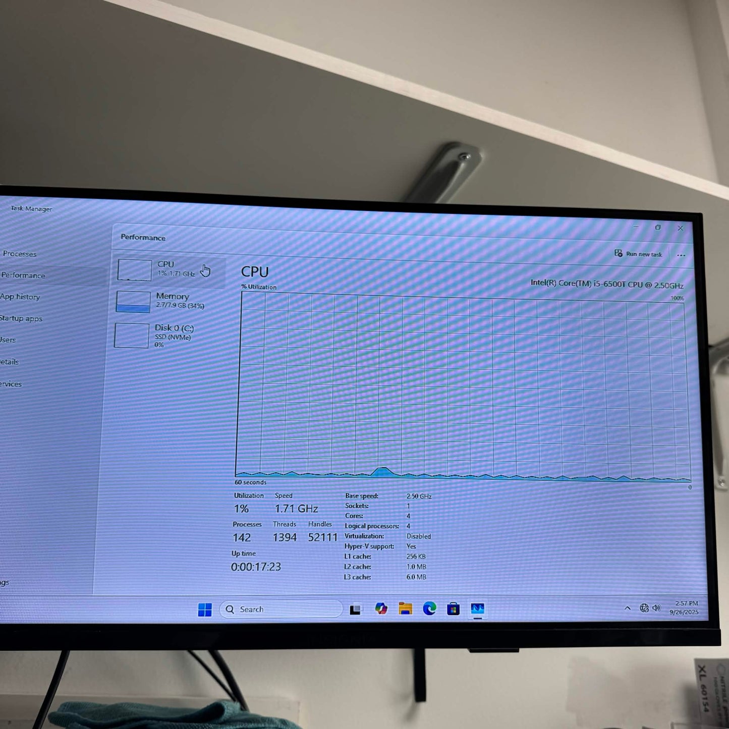 HP ProDesk 600 G3 Mini 4DS98UC i5-6500T 2.50GHz 8GB RAM 256GB SSD