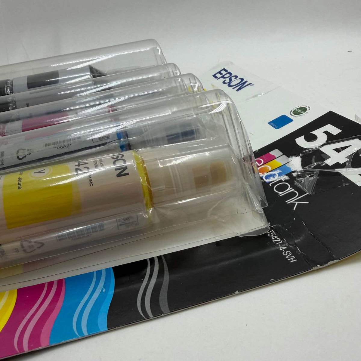 New Open Box Epson 542 C13T06A62H Black, Yellow, Cyan and Magenta Ink Bottles
